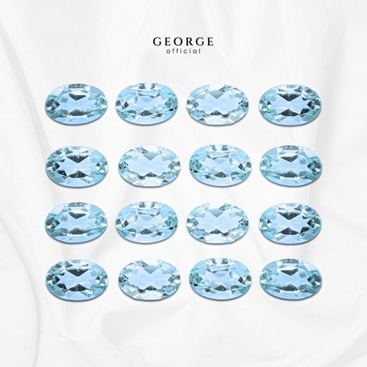 Aquamarine Oval Cut 5x3, 6x4, 7x5, 8x6, 9x7, 10x8, 11x9 mm. Wholesale Semi-Precious GGAQO Gemstone Garnet, Citrine, Peridot, Blue Topaz, Amethyst, Rhodolite Garnet, Green Chrome Diopside, Onyx, Tourmaline, Aquamarine George Jewelry