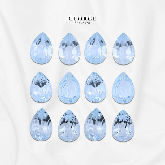 Aquamarine Pear Cut 4x3, 5x3, 5x4, 6x4, 7x5, 8x6  mm. Wholesale Semi-Precious GGAQP Gemstone Garnet, Citrine, Peridot, Blue Topaz, Amethyst, Rhodolite Garnet, Green Chrome Diopside, Onyx, Tourmaline, Aquamarine George Jewelry