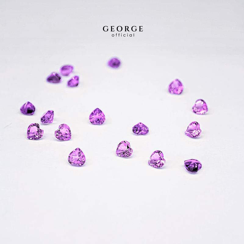 Amethyst Heart Cut 3-7 mm. Wholesale Semi-Precious GGAMH Gemstone Garnet, Citrine, Peridot, Blue Topaz, Amethyst, Rhodolite Garnet, Green Chrome Diopside, Onyx, Tourmaline, Aquamarine George Jewelry